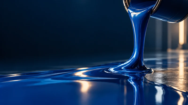 Illustrative blue coating on a white surface.